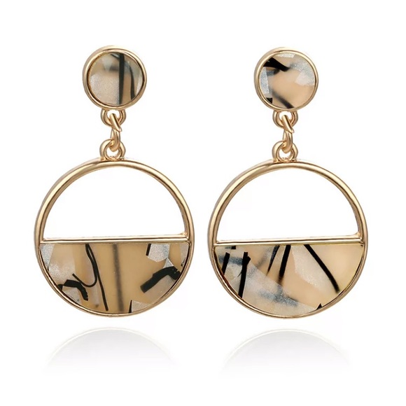 “Round & Round” Marble Colorful Drop Resin Earring - Picture 2 of 6